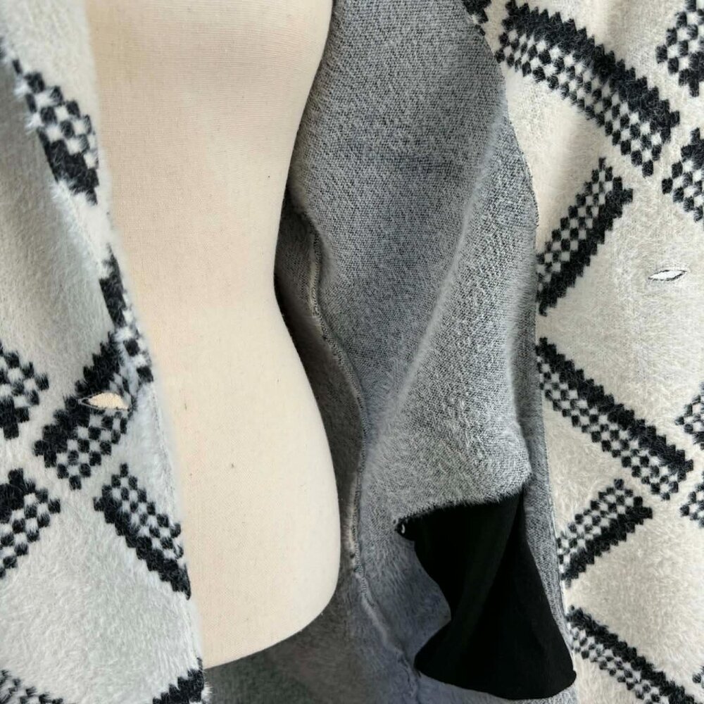 Joseph Ribkoff Checkered Jacket | Vanilla & Black | Style 223952 | Size S/P - Picture 13 of 15